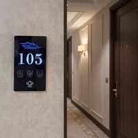 Nouveau 2026 RFQprint Plaque de porte électronique LED d'hôtel personnalisée vérifiée, avec interrupteur tactile, sonnette de buanderie et affichage de numéro de chambre, design moderne