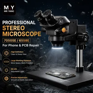 Microscope stéréoscopique binoculaire YCS MY-6558SE 7050SE pour la réparation de téléphones portables, la réparation de circuits imprimés et la soudure de puces IC, outils de réparation 6.5X-58X 7X-50X - Product Image 2