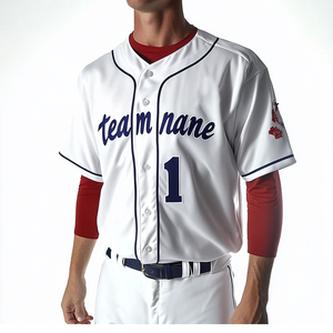 Camiseta de Béisbol para Hombre con Logotipo Personalizado por Sublimación Completa, Bordado Cosido, Malla Gris, Jersey de Béisbol en Blanco para Voluntarios - Product Image 1