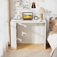 Bureau d'angle minimaliste en bois d'ingénierie, gain de place, avec rangement, design moderne pour bureau à domicile et étude
