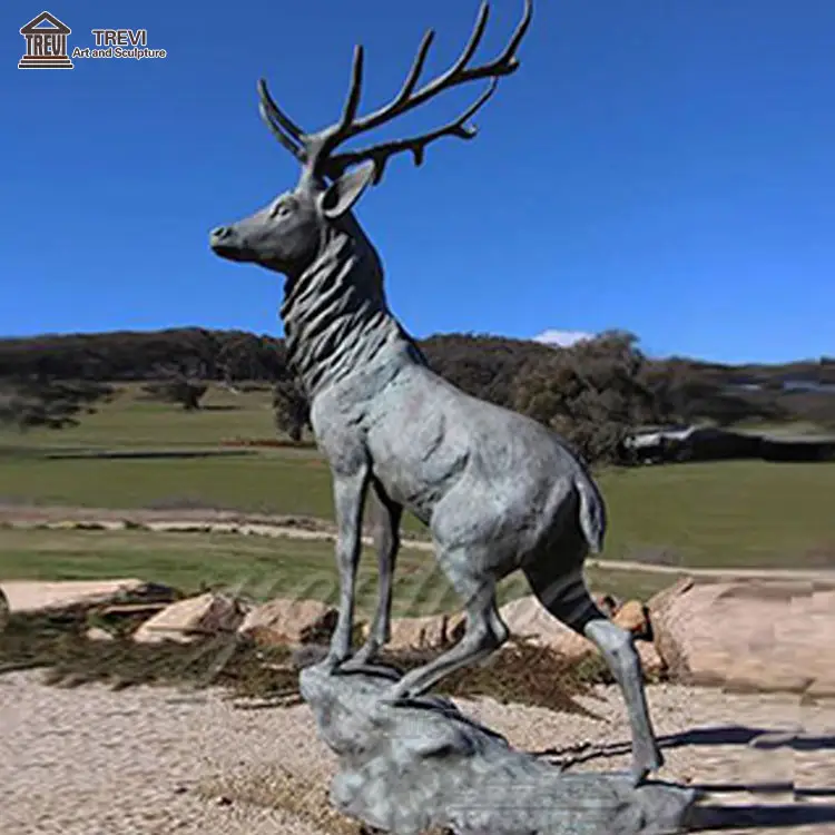 Jardin Aangepaste Grote Outdoor Dier Stag Standbeeld Herten Grote Bronzen Sculptuur Te Koop