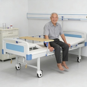 Многофункциональная медицинская кровать ToWell с ручным приводом, средней изгибы, из холоднокатаной стали, на колесах, для домашнего ухода - Product Image 1