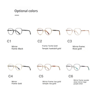 Lunettes anti-lumière bleue légères et confortables avec plaquettes de nez OEM, style rétro rond, pour femmes et hommes