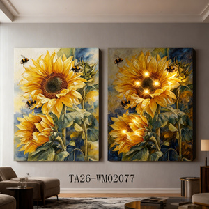 Quadro luminoso a LED con girasoli <span class=keywords><strong>di</strong></span> <span class=keywords><strong>Van</strong></span> <span class=keywords><strong>Gogh</strong></span>, stampa su tela personalizzata per decorare il soggiorno - Product Image 1