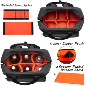 <span class=keywords><strong>2021</strong></span> OEM + ODM Style décontracté vin outil emballage sac transporteur voyage barman Kit sac avec fermeture à glissière pour ensembles de vin - Product Image 2