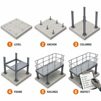 Conception de garde-corps de sécurité, revêtement de sol antidérapant à motifs, révision des toits d'usine et plateformes en structure acier pour la marche
