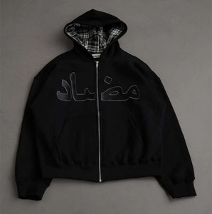 Felpa con Cappuccio e Zip Personalizzata CCY di Alta Qualità, Streetwear Oversize con Fodera <span class=keywords><strong>a</strong></span> <span class=keywords><strong>Quadri</strong></span>, Felpa Corta Invernale - Product Image 4
