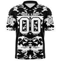 Maillot de football américain rétro Pro personnalisé nouveau style de survêtement design camouflage respirant grande taille manches courtes techniques imprimées
