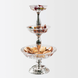 Plateau en cristal à <span class=keywords><strong>trois</strong></span> niveaux, pour dessert, thé d'après-midi, assiette de fruits, décoration de <span class=keywords><strong>la</strong></span> <span class=keywords><strong>maison</strong></span>, accessoires de vente en gros - Product Image 2