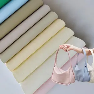 Artificial Leather For Bag Macaron Color For Bag Making Pu Leather Factory Cuero Sintetico