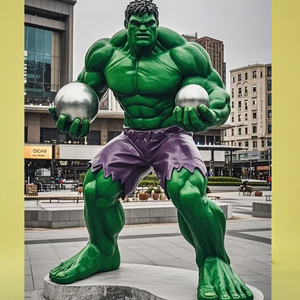 Grande Statue de Géant Vert en Résine Plastique Renforcée de Fibre de Verre, Produit d'Artisanat Personnage de Dessin Animé - Product Image 1