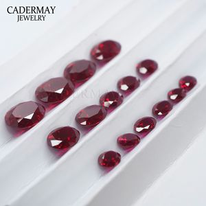 Oval Synthetic Ruby Loose Stone Red Gemstone For Jewelry Making - Product Image 3