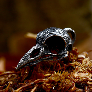 Soldat en acier SS8-773P <span class=keywords><strong>2022</strong></span> nouveau pendentif Viking corbeau en acier inoxydable oiseau Animal corbeau pendentif rétro bijoux pour hommes - Product Image 6