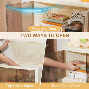 Plastic Foldable <b>Storage</b> Cabinet Stacking Clothing <b>Storage</b> <b>Folding</b> <b>Box</b> - Product Image 5