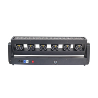Barre de lumière laser 3-en-1 DMX512 à six têtes pivotantes 500mW RGBW, activée par le son, pour scène DJ, IP33 Ra90, KTV, boîte de nuit, mariage