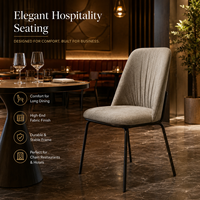Chaise de salle à manger moderne de luxe rembourrée sans accoudoirs, dossier plissé, confortable, design, pour hôtel commercial et restaurant