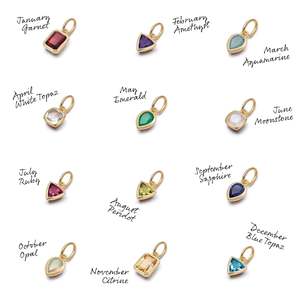 Colgantes <span class=keywords><strong>de</strong></span> acero inoxidable europeos y americanos con 12 piedras <span class=keywords><strong>de</strong></span> nacimiento <span class=keywords><strong>de</strong></span> colores, accesorios DIY para collares <span class=keywords><strong>de</strong></span> mujer con doce piedras <span class=keywords><strong>de</strong></span> nacimiento. - Product Image 2