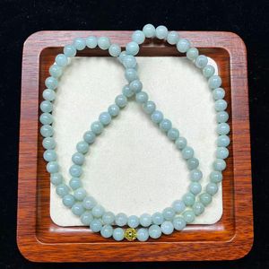 Klasik alami asli giok manik-manik Gelang Kalung Set geometris tiga lapisan Buddha modis wanita CMA - Product Image 1