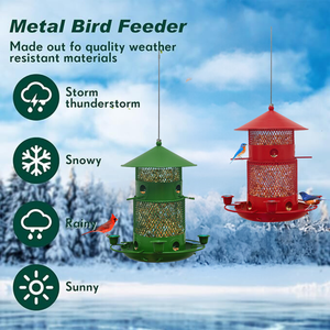 Mangeoires à colibris à l'épreuve des écureuils Mangeoires à oiseaux rétractables sauvages avec maille en métal - Product Image 6
