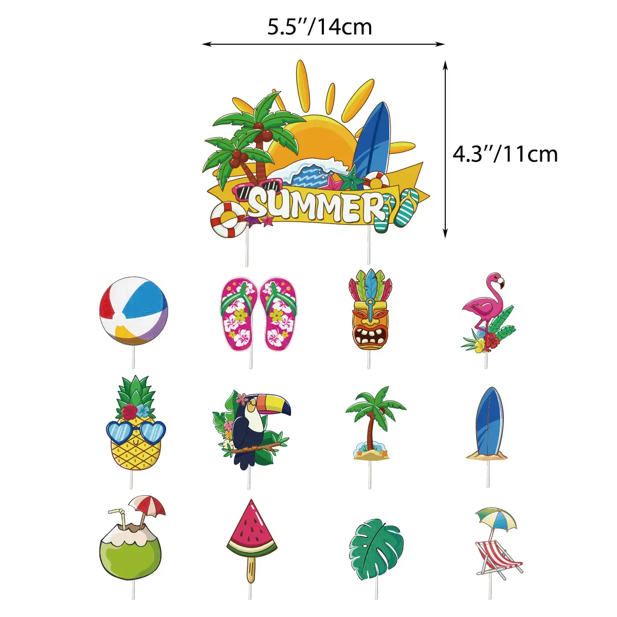 Nuove decorazioni per feste a tema hawaiano Set di bandiere per palloncini per feste estive