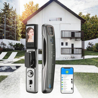 Serrure de porte intelligente - Reconnaissance faciale, mot de passe, clé, contrôle par application, compatible avec l'application Tuya, construction en alliage d'aluminium pour