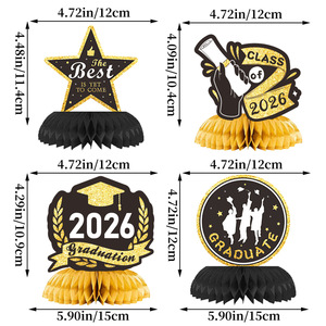 Décorations de remise de diplôme DAMAI : Centres de table et décorations de table en nid d'abeille « Félicitations diplômé » pour la fête de remise de diplôme 2026 - Product Image 3