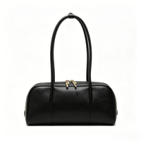 Sac à main bandoulière en cuir grainé pour femme, sac Boston personnalisé à double fermeture éclair, sac à bandoulière de luxe pour filles