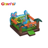 Parc de loisirs gonflable économique à thème dinosaure, avec toboggan et château gonflable