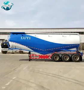 LUYI VEHICLE 3 axle 45 cmb 50ton double V blower dry bulk tanker trailer cement carrier for sale