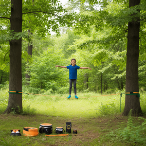 Kit de Slackline Vevor de 60 pies, Fácil de Instalar, de Nailon, para Niños y Adultos, Equipo de Práctica de Velocidad y Agilidad - Product Image 2
