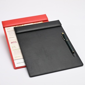 متوفر في المخزون أو حسب الطلب، حافظة مستندات من الجلد الصناعي مع غطاء، حجم A5 وA4، حامل قوائم للمطاعم والمكاتب، مجلد للكتابة، منظم أعمال. - Product Image 6