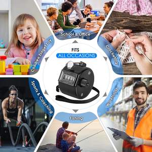 เครื่องนับตัสบีฮ์แบบดิจิตอล 4 หลัก สำหรับเด็ก ของเล่นคลิกเกอร์ ตัวนับแบบดิจิตอล ตัสบีฮ์แบบมือหมุน - Product Image 2