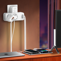 LDNIO SE2337 Regleta de Enchufes Universal con 2 Tomas de Corriente, Enchufe Eléctrico de Pared, Cubo de Alimentación USB PD de 20W