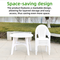 Ensemble de table et de chaises de jardin en plastique avec logo personnalisé, fauteuil confortable en PP, chaises et tables empilables pour restaurants