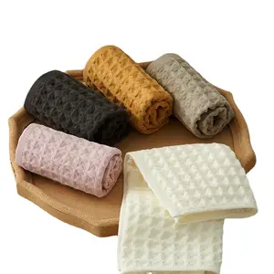 Upscale Kitchen Cleaning Cloth Bar Teahouse Towel Car Interior Glass Cloth Waterless Trace Non Shedding Velvet Waffle Towel