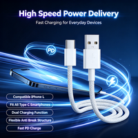 Câble de charge tressé premium 2 en 1 |   Câble USB C vers Type C L |   Câble tressé durable de 1 m avec charge rapide PD 60W |   Bureau de voyage