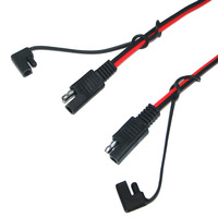 Pengisi Daya Baterai Sepeda Motor Kabel Ekstensi SAE 2-Pin Quick Disconnect dengan Penutup Debu