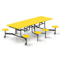 <b>Dining</b> Table And <b>Chair</b> Set <b>8</b> Person Stainless Steel Canteen Restaurant School Student Use - Product Image 4