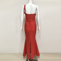 Robe de bal sirène de luxe personnalisée, ornée de fleurs 3D, asymétrique à une épaule, taille naturelle, rouge, longue, élégante et romantique, pour soirée formelle