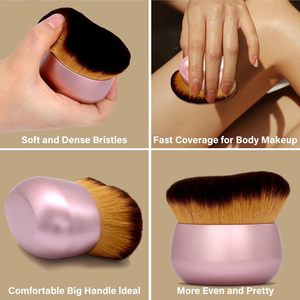 Pinceau auto-bronzant extra large pour <span class=keywords><strong>jambes</strong></span> et corps, pinceau plat à tête large de 75 mm pour le visage et le dos, utilisation humide/sèche - Rose doré - Product Image 6