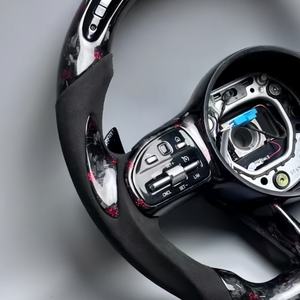 Volant en fibre de carbone forgé sur mesure pour <span class=keywords><strong>Mercedes</strong></span> Benz AMG GT GT C190 W205 C205 W177 W290 W217 S63 G63 GT63 GTS GTR - Product Image 4