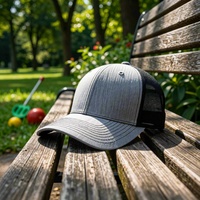 Gorra Trucker de Malla de Perfil Medio con Logotipo Personalizado al por Mayor, Gorra Estructurada de 6 Paneles con Cierre Ajustable, de Algodón Transpirable, para Marcas, Venta al por Mayor