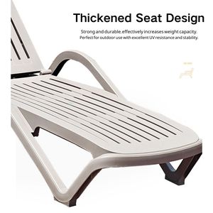 Chaises longues de <span class=keywords><strong>piscine</strong></span> en plastique <span class=keywords><strong>blanc</strong></span> réglables, 4 positions, portables, pliables, pour patio, hôtel, jardin, balcon, cadre - Product Image 5