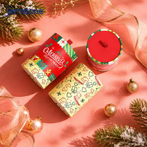 Printed Christmas Food Paper Tube for Chocolate Candy <b>Recyclable</b> Cardboard Tube Paper Cylinder <b>Box</b> Packaging with Ribbon Tab - Product Image 2