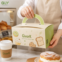 Boîte à gâteau personnalisée en gros avec logo, en carton alimentaire, avec poignée, pour pâtisseries, biscuits, cadeaux et plats à emporter