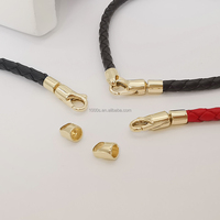Fermoirs de finition en or véritable 14K pour bracelets, colliers, bijoux, artisanat DIY, cuir, 1000S Jewelry KZ030G