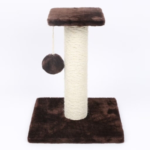 Two-Level <b>Cat</b> <b>Tree</b> with Sisal <b>Scratching</b> <b>Posts</b> Double Plush Platforms Mouse Toy Stable Wood Base for Indoor <b>Cats</b> - Product Image 4