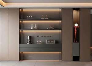 Modern <b>Wooden</b> Dining Room Furniture Sets Led Lighting Storage <b>Cabinets</b> for Dining Room - Product Image 2