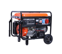 Generador Portátil de Gasolina con Arranque Eléctrico de Cable de Cobre Personalizado, 5KW 5.5KW 5000W 5500W, con Ruedas, Energía de Respaldo
