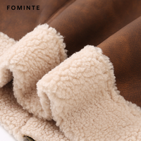 Veste en Faux Daim Marron Personnalisée Nouveau Design Manches Longues Fermeture Éclair Décontractée Légère et Douce Vente en Gros